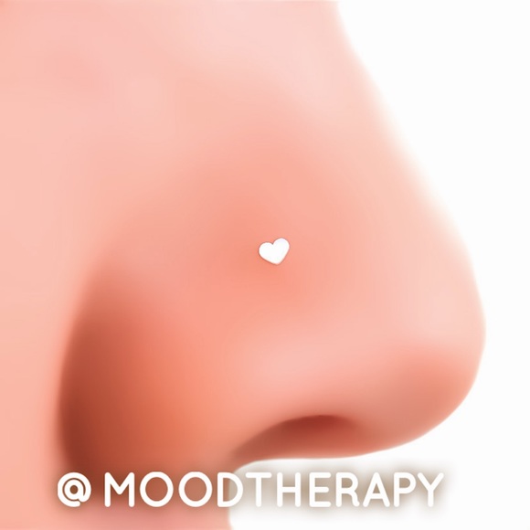 TINY 925 Sterling Silver Love Heart Nose Ring &/or Helix Cartilage Stud Earring - Picture 3 of 6